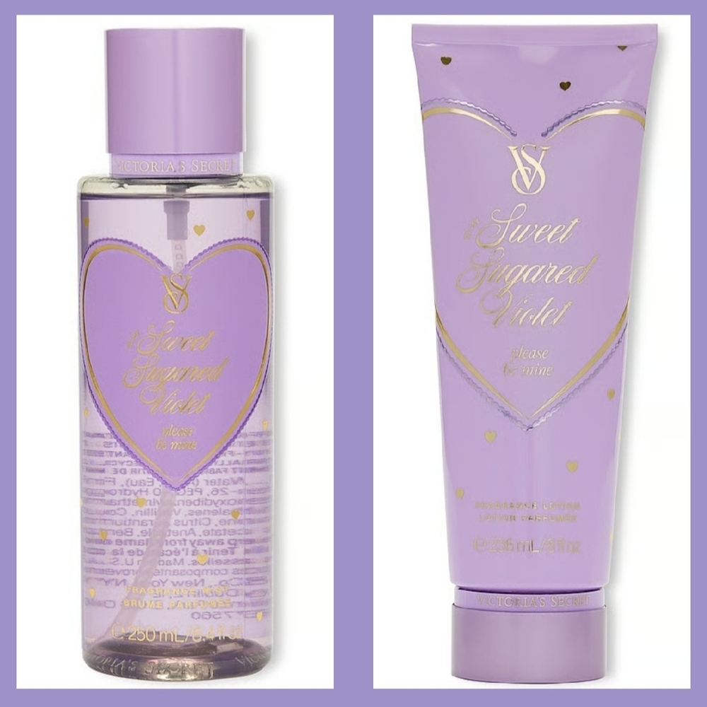 Victoria's Secret Sweet Sugared Violet Body Mist And Lotion - Purple